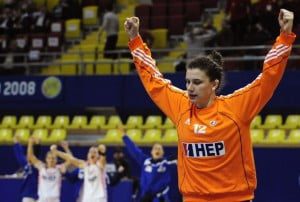 Croatia's Grubisic celebrates her team victory against Sweden in Skopje