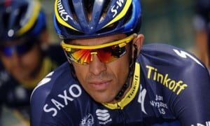 Alberto Contador during a training session in Porto-Vecchio on Corsica